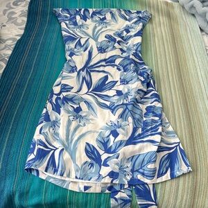 Amalfi Blue and White Floral Mini Dress
